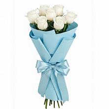 Букет 7 белых роз Проуд в Абадзехской