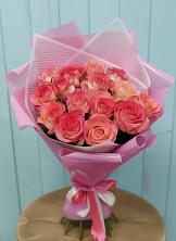 Букет 15 Розовых роз Равель в Абадзехской